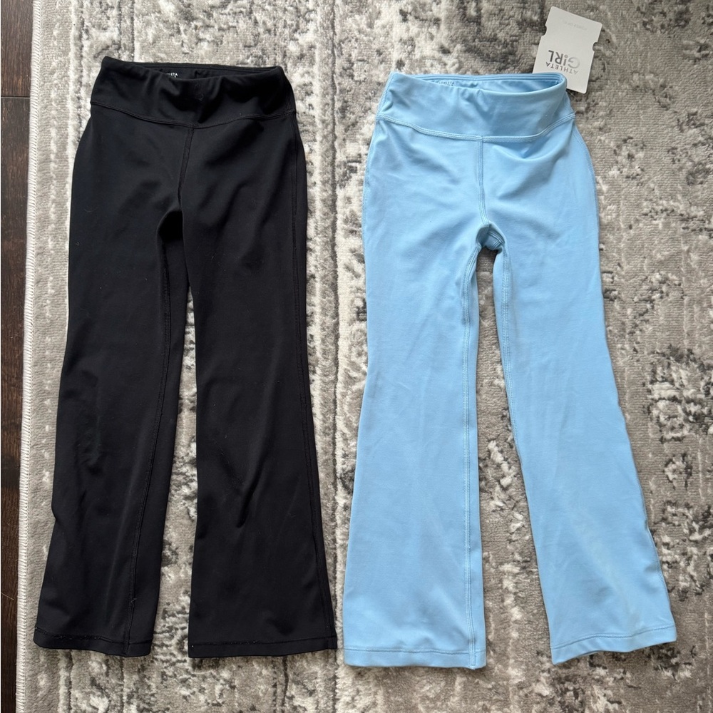 Girls' Black and Blue Flare Leggings